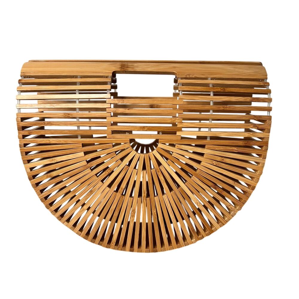 Bamboo Natural Half Moon Handbag